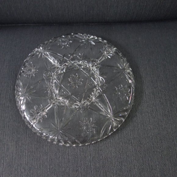 Vintage Glass Chip and Dip Plate - Picture 2 of 7